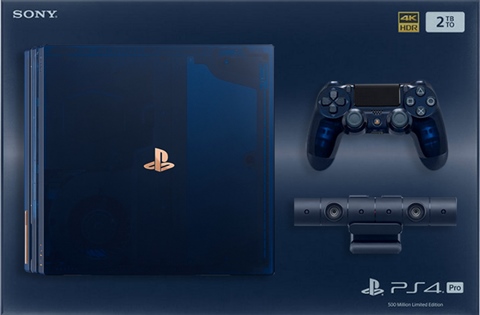 Playstation 4 Pro Console, 2TB 500 Million Blue + Blue Camera 